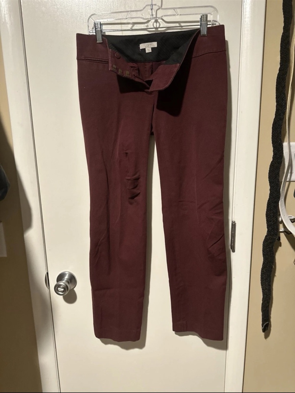 LOFT Burgundy Straight Leg Pants
